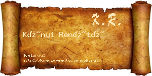 Kányi Renátó névjegykártya